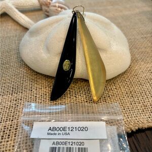 Alexis Bittar Long Angle Gold Lucite Earrings NWT